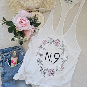 Wildfox N.9 Floral Graphic Racerback Tank Top - Size L